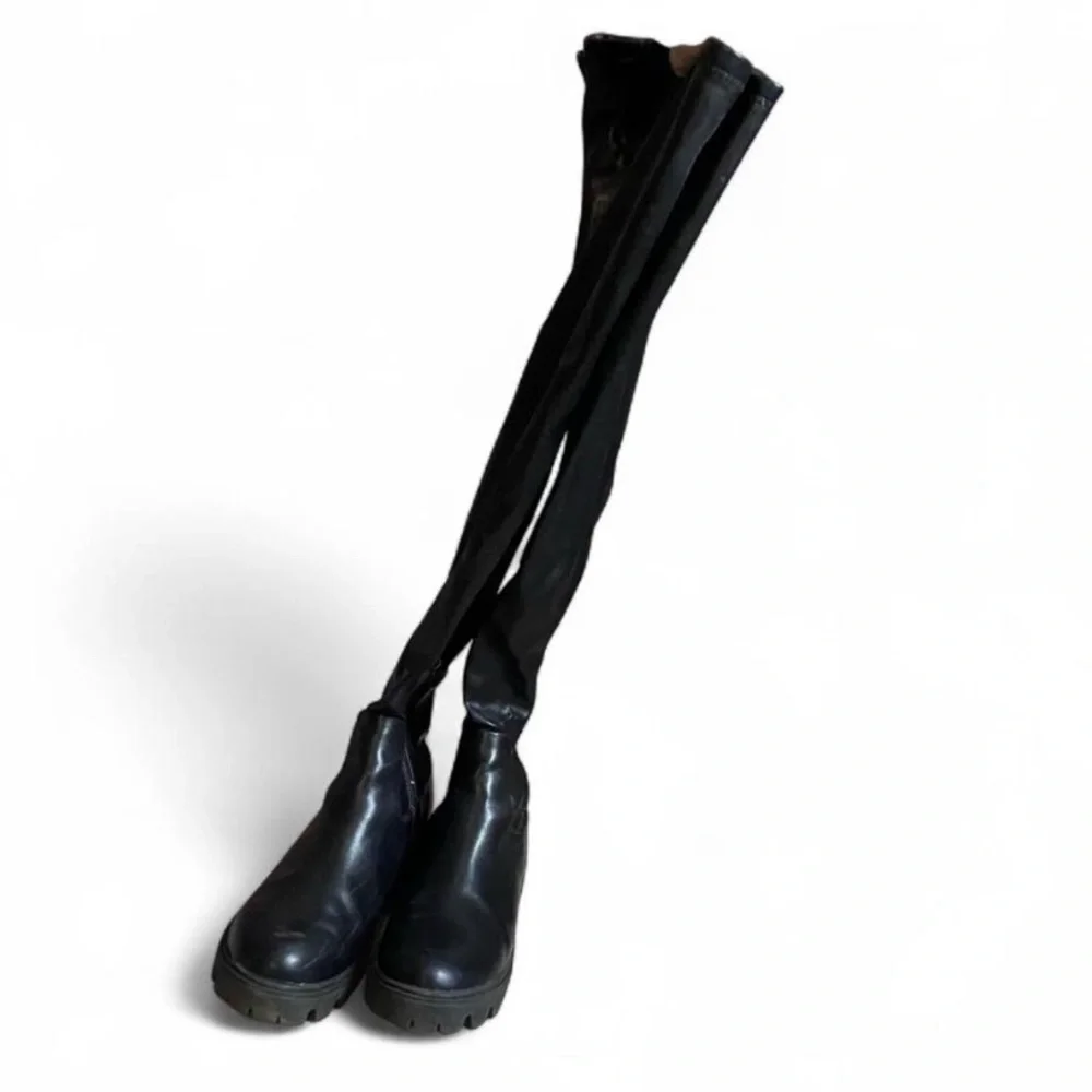 Bamboo Thigh High Boots Women’s Size 9 Black